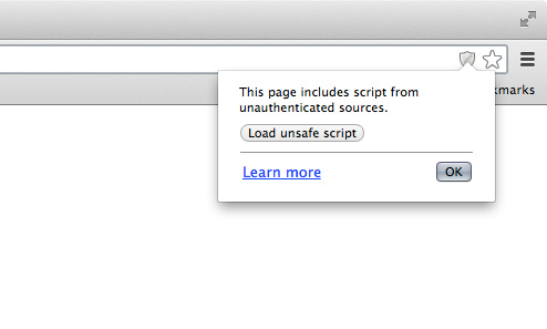 Loading Unsafe Scripts in Chrome